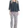 Muk Luks Women's 3/4 Sleeve Top & Boot-Cut Pajama Pants Set -B.TEMPT’D Shop 22224378 fpx