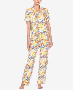 White Mark Omen's 2 Piece Tropical Print Pajama Set -B.TEMPT’D Shop 22300950 fpx