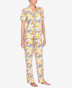 White Mark Omen's 2 Piece Tropical Print Pajama Set -B.TEMPT’D Shop 22300951 fpx