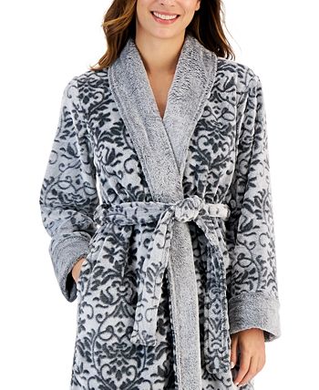 Women's Plush Long Floral Scroll Wrap Robe, Created For Macy's Charter Club Women's Plush Long Floral Scroll Wrap Robe, Created For Macy's -B.TEMPT’D Shop