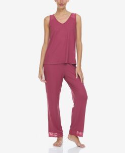 Flora By Flora Nikrooz Women's Frances Rib Tank 2 Piece Pajama Set