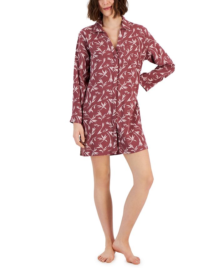 Women's Printed Point-Collar Chemise Nightgown, Created For Macy's Alfani Women's Printed Point-Collar Chemise Nightgown, Created For Macy's -B.TEMPT’D Shop