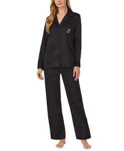 Lauren Ralph Lauren Women's Matte Satin Notched-Collar Pajamas Set