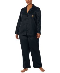 Lauren Ralph Lauren Plus Size Matte Satin Notched-Collar Pajamas Set