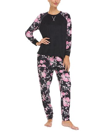 Women's Axel Printed Velour Pajama Set Flora By Flora Nikrooz Women's Axel Printed Velour Pajama Set -B.TEMPT’D Shop