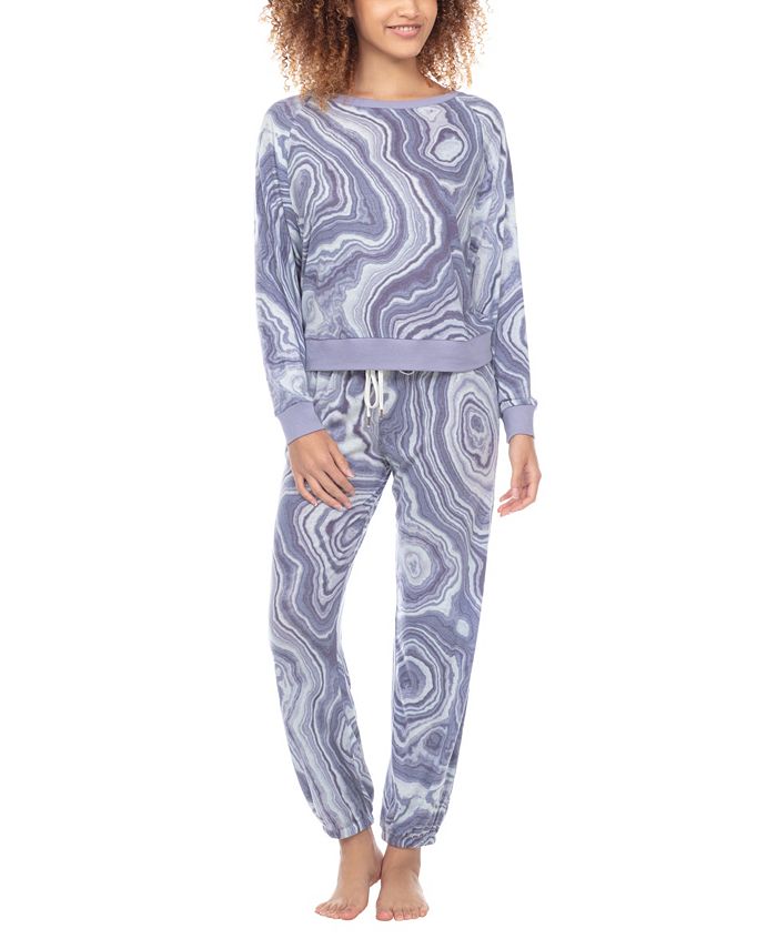 Women's Printed Brushed Jersey Lounge Set Honeydew Women's Printed Brushed Jersey Lounge Set -B.TEMPT’D Shop