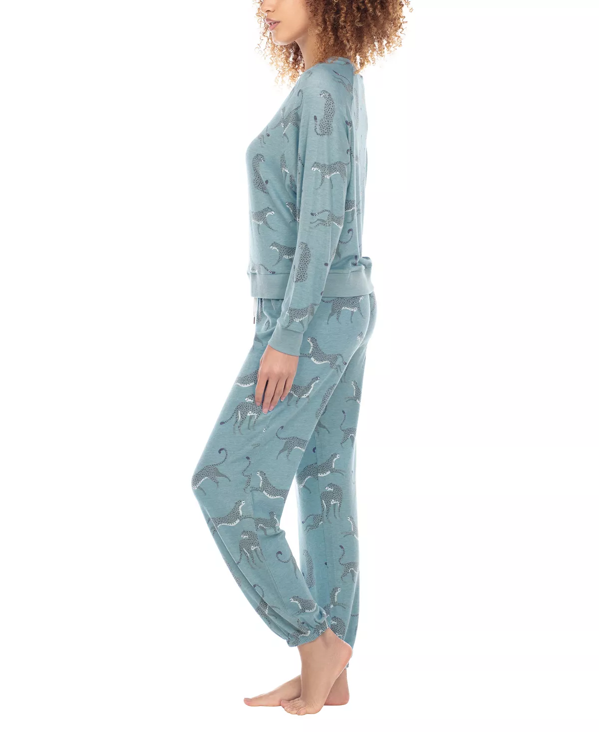 Women's Printed Brushed Jersey Lounge Set Honeydew Women's Printed Brushed Jersey Lounge Set -B.TEMPT’D Shop