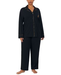 Lauren Ralph Lauren Plus Size Notched-Collar Pajamas Set