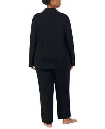 Plus Size Notched-Collar Pajamas Set Lauren Ralph Lauren Plus Size Notched-Collar Pajamas Set -B.TEMPT’D Shop