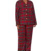 Lauren Ralph Lauren Plus Size Plaid Notched-Collar Pajamas Set