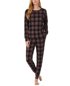 Lauren Ralph Lauren Women's Long-Sleeve Plaid Pajamas Set