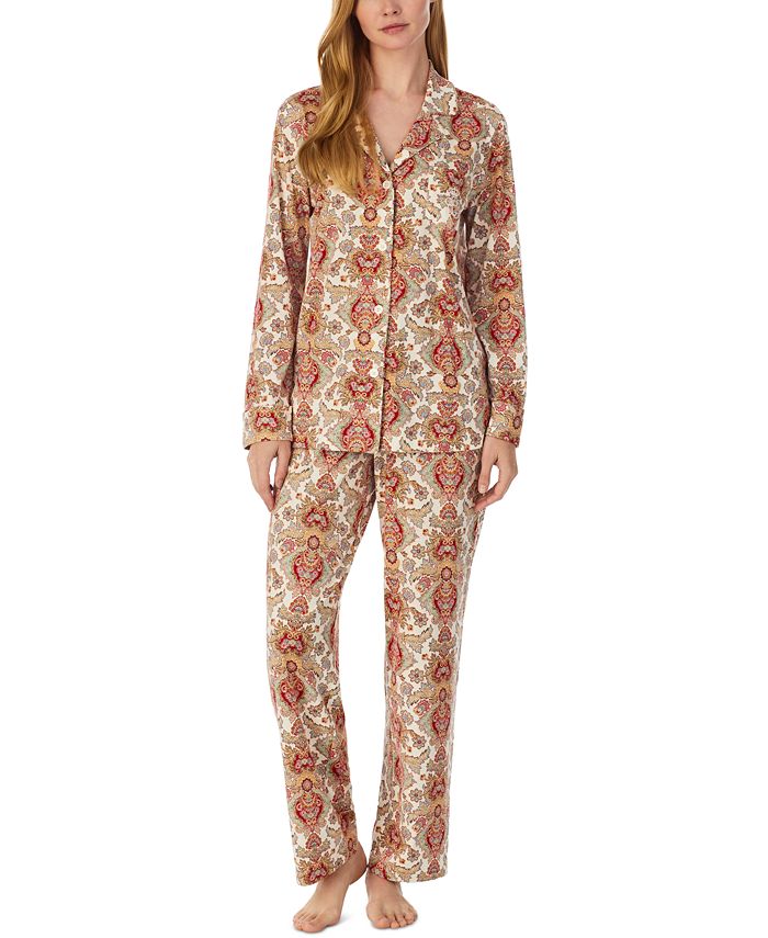 Women's Paisley-Print Pajamas Set Lauren Ralph Lauren Women's Paisley-Print Pajamas Set -B.TEMPT’D Shop