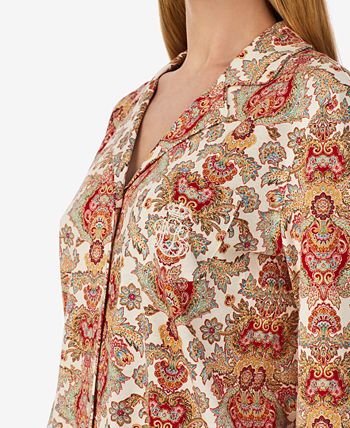 Women's Paisley-Print Pajamas Set Lauren Ralph Lauren Women's Paisley-Print Pajamas Set -B.TEMPT’D Shop