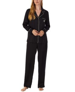 Lauren Ralph Lauren Women's Silk Notched-Collar Pajamas Set
