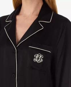 Lauren Ralph Lauren Women's Silk Notched-Collar Pajamas Set 5 Lauren Ralph Lauren Women's Silk Notched-Collar Pajamas Set -B.TEMPT’D Shop 22914097 fpx