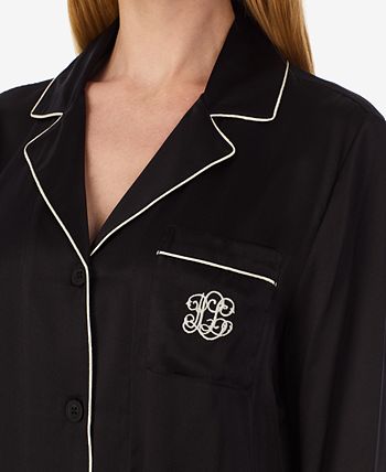 Women's Silk Notched-Collar Pajamas Set Lauren Ralph Lauren Women's Silk Notched-Collar Pajamas Set -B.TEMPT’D Shop