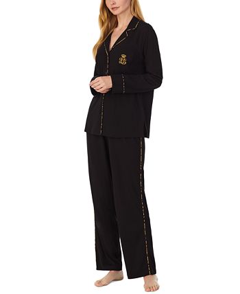 Women's Notched-Collar Pajamas Set Lauren Ralph Lauren Women's Notched-Collar Pajamas Set -B.TEMPT’D Shop