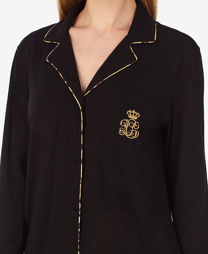 Women's Notched-Collar Pajamas Set Lauren Ralph Lauren Women's Notched-Collar Pajamas Set -B.TEMPT’D Shop