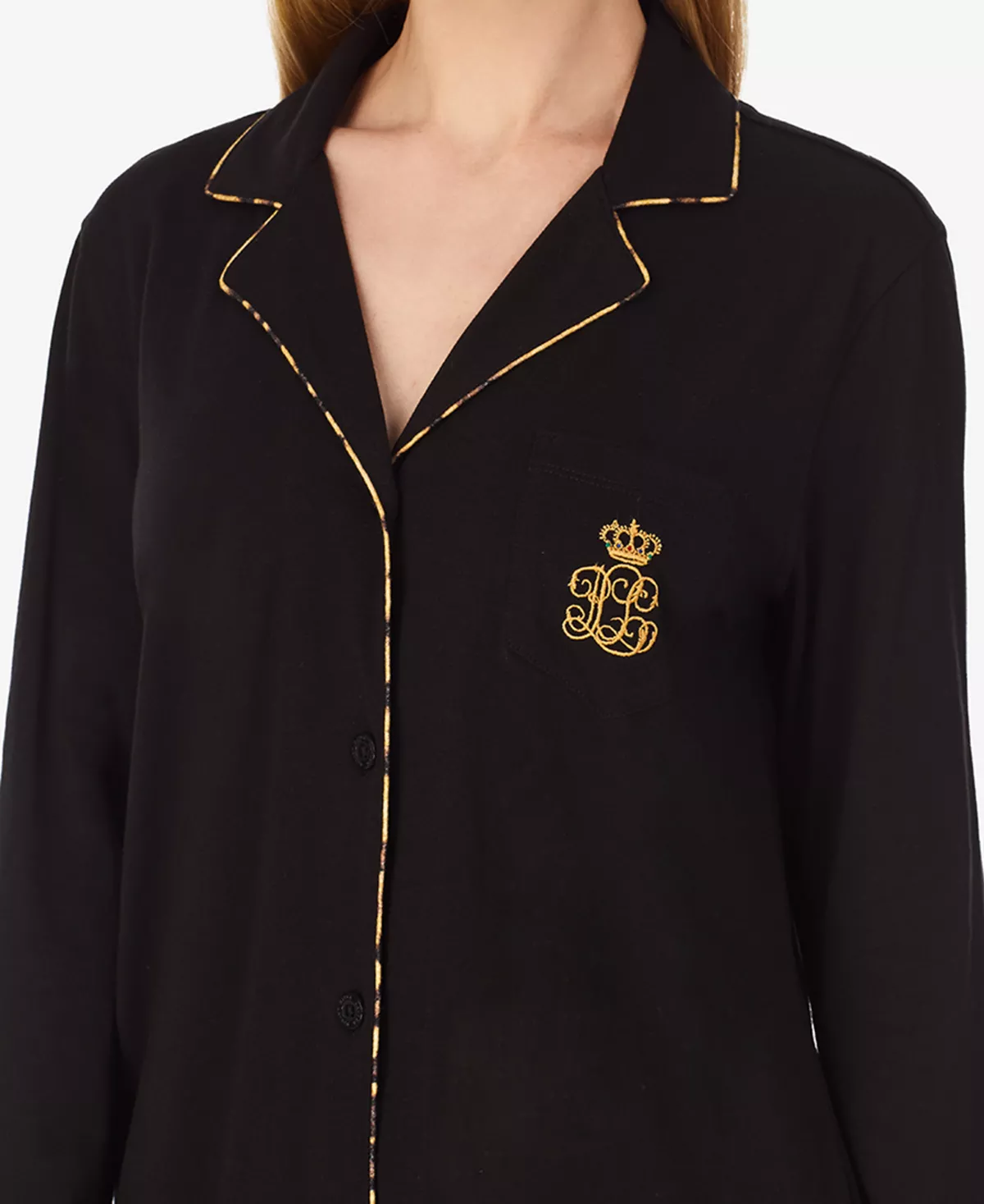 Women's Notched-Collar Pajamas Set Lauren Ralph Lauren Women's Notched-Collar Pajamas Set -B.TEMPT’D Shop