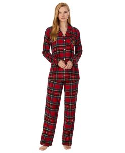 Lauren Ralph Lauren Petite Plaid Notched-Collar Pajamas Set