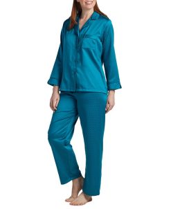 Miss Elaine Petite Notched-Collar Pajamas Set