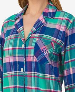 Lauren Ralph Lauren Women's Long Sleeve Notch Collar Long Pant Pajama Set 2 Pieces -B.TEMPT’D Shop 22916919 fpx