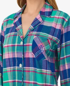 Lauren Ralph Lauren Women's Long Sleeve Notch Collar Long Pant Pajama Set 2 Pieces -B.TEMPT’D Shop 22916919 fpx