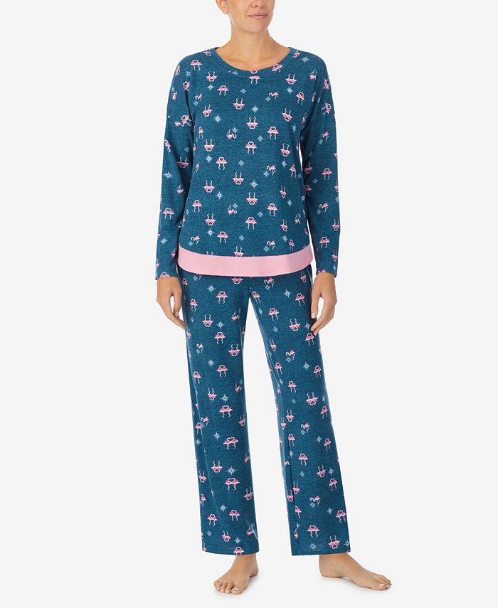 Women's Long Sleeve Crew Neck Pajamas Set Ellen Tracy Women's Long Sleeve Crew Neck Pajamas Set -B.TEMPT’D Shop