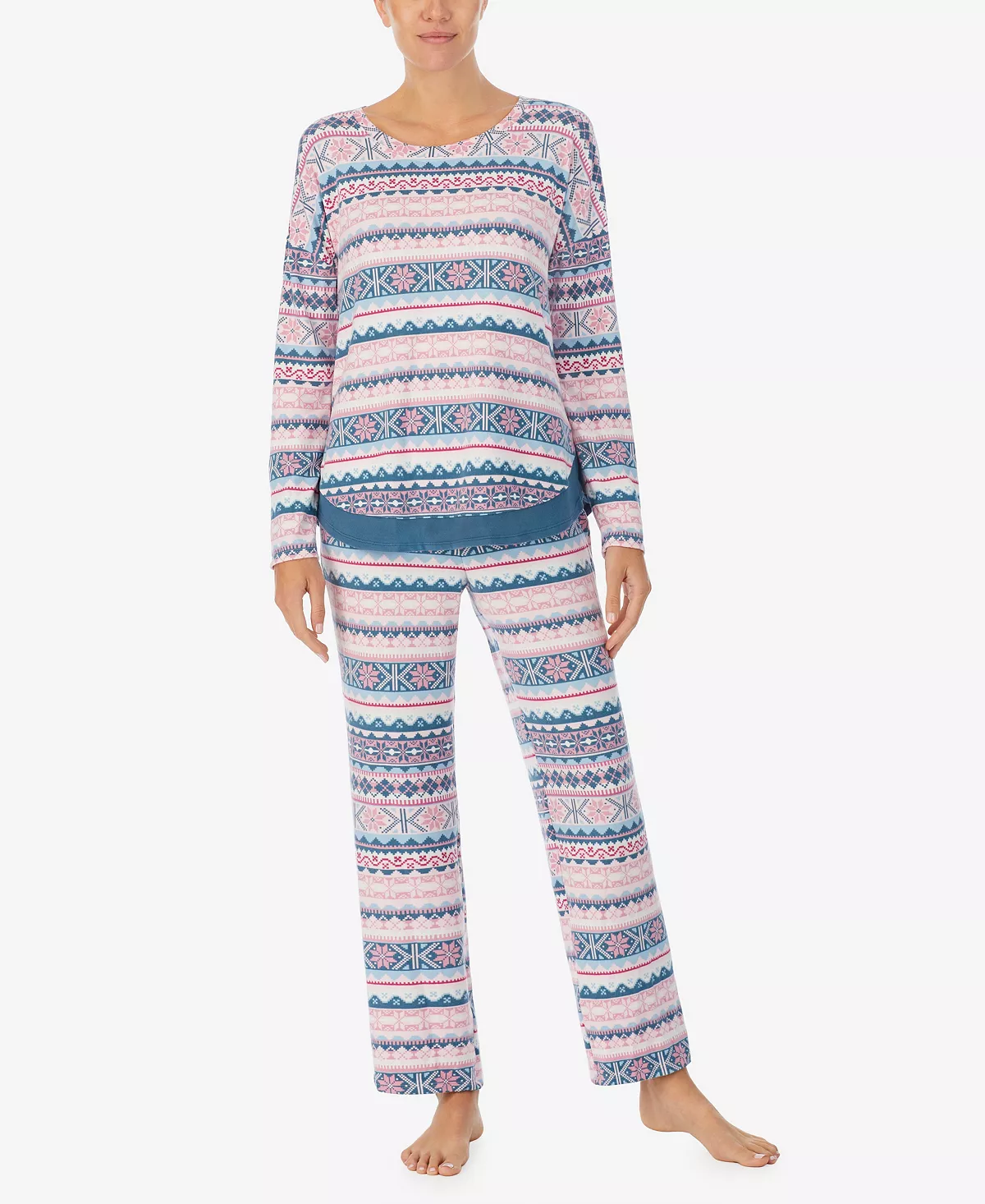 Women's Long Sleeve Crew Neck Pajama Set Ellen Tracy Women's Long Sleeve Crew Neck Pajama Set -B.TEMPT’D Shop