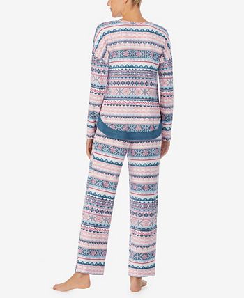 Women's Long Sleeve Crew Neck Pajama Set Ellen Tracy Women's Long Sleeve Crew Neck Pajama Set -B.TEMPT’D Shop