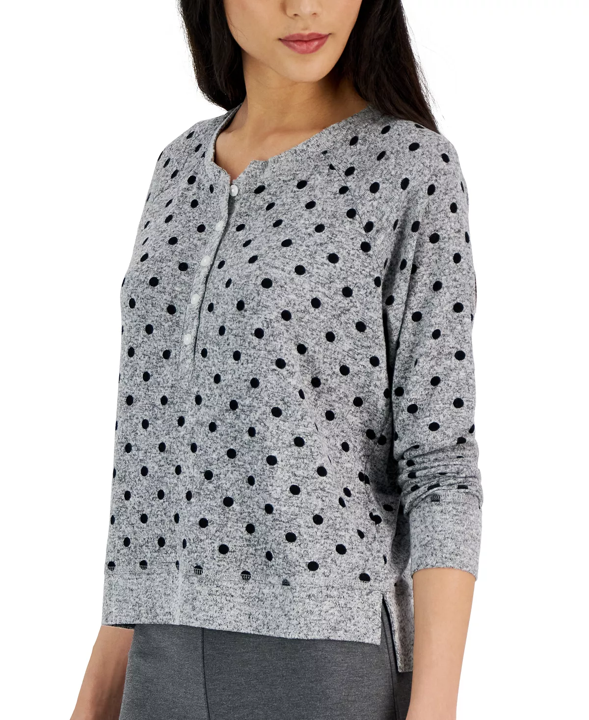 Women's Long-Sleeve Hacci Pajama Top, Created For Macy's Alfani Women's Long-Sleeve Hacci Pajama Top, Created For Macy's -B.TEMPT’D Shop