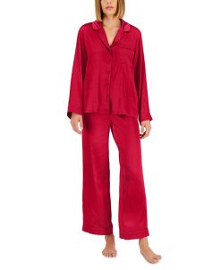 INC International Concepts Satin Notch Collar Pajama Set, Created For Macy's