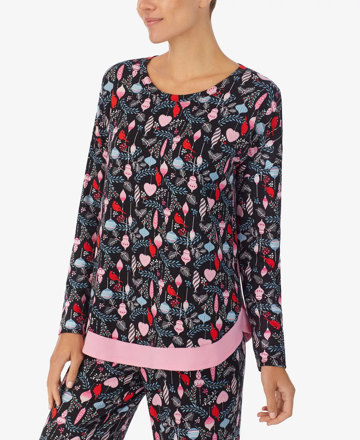 Women's Long Sleeve Crew Neck Pajamas Set Ellen Tracy Women's Long Sleeve Crew Neck Pajamas Set -B.TEMPT’D Shop