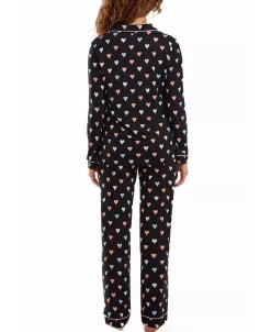 ICollection Women's Tobey Button Down Modal Pajama Pant Set With Pink Contrast Trim, 2 Piece -B.TEMPT’D Shop 23045650 fpx