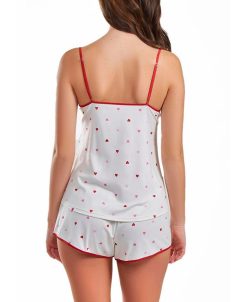 ICollection Women's Kyley Heart Printed Pajama Short Set Trimmed In Red -B.TEMPT’D Shop 23045778 fpx