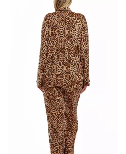 ICollection Hiya Plus Size Modal Leopard Pajama Pant Set With Button Down Collar, 2 Piece 4 ICollection Hiya Plus Size Modal Leopard Pajama Pant Set With Button Down Collar, 2 Piece -B.TEMPT’D Shop 23045800 fpx
