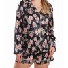 ICollection Yrus Plus Size Floral Satin Pajama Short Set With Cuff Detail, 2 Piece 2 ICollection Yrus Plus Size Floral Satin Pajama Short Set With Cuff Detail, 2 Piece -B.TEMPT’D Shop 23049417 fpx