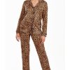 ICollection Women's Chiya Modal Leopard Pajama Pant Set With Button Down Collar, 2 Piece 2 ICollection Women's Chiya Modal Leopard Pajama Pant Set With Button Down Collar, 2 Piece -B.TEMPT’D Shop 23049476 fpx