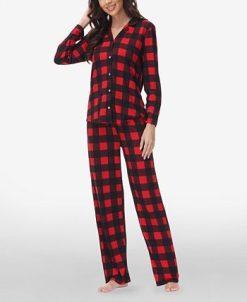 Echo Women's Printed Notch Collar Pajama Set -B.TEMPT’D Shop 23054365 fpx