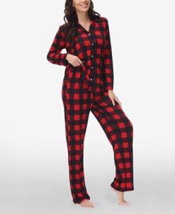 Echo Women's Printed Notch Collar Pajama Set -B.TEMPT’D Shop 23054375 fpx