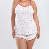 ICollection Kyley Plus Size Heart Printed Pajama Short Set Trimmed In Red -B.TEMPT’D Shop 23076553 fpx