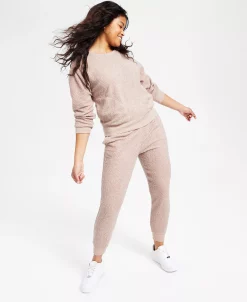 Jenni Women's Solid Sherpa Pajama Set, Created For Macy's 7 Jenni Women's Solid Sherpa Pajama Set, Created For Macy's -B.TEMPT’D Shop 23086057 fpx