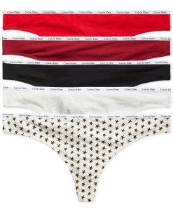 Calvin Klein Women's Signature Logo 5-Pk. Thong Underwear QD3712