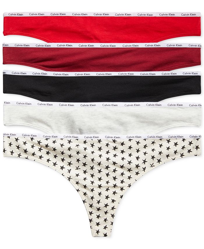 Women's Signature Logo 5-Pk. Thong Underwear QD3712 Calvin Klein Women's Signature Logo 5-Pk. Thong Underwear QD3712 -B.TEMPT’D Shop