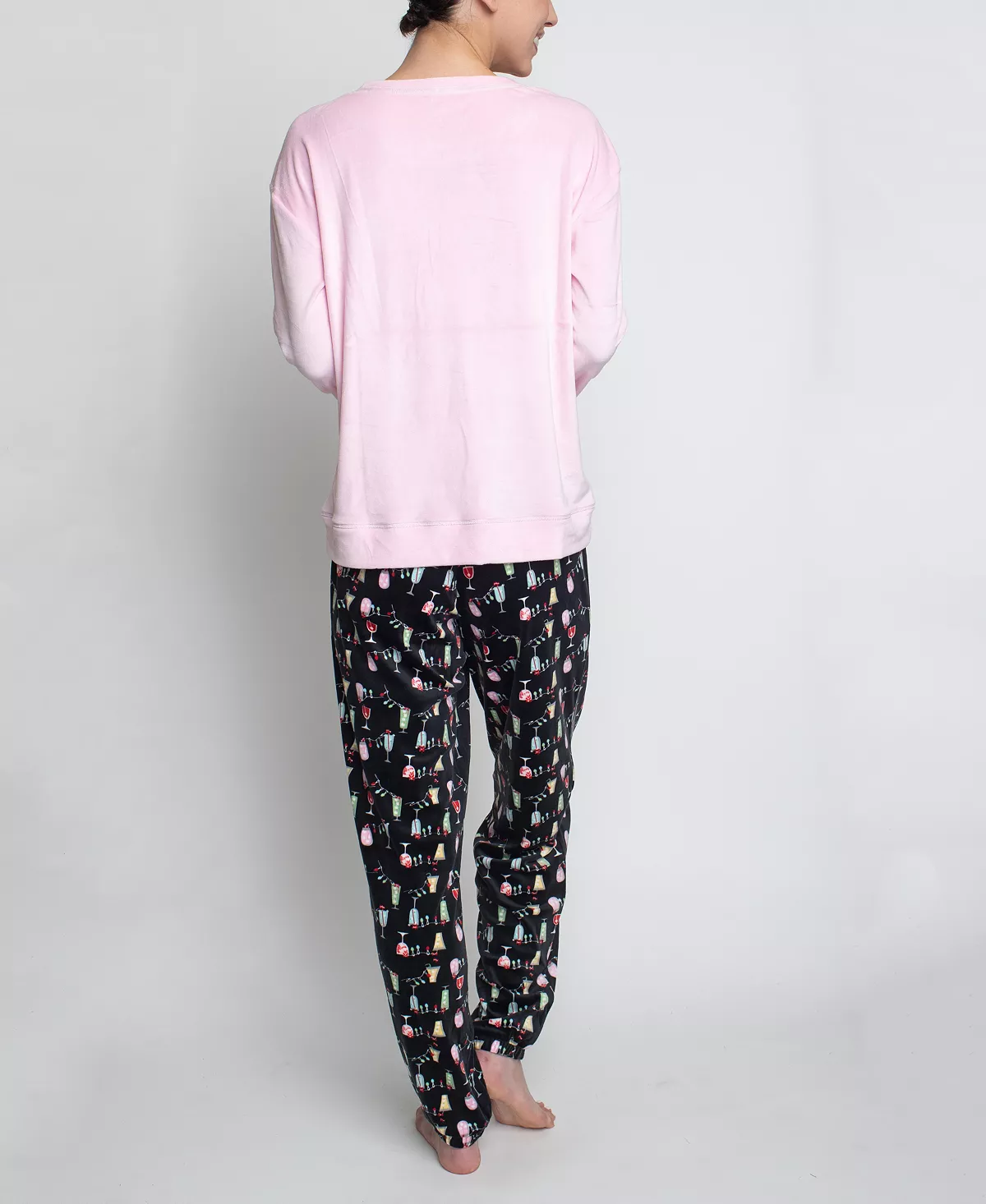 Women's Silky Velour Long Sleeve Top And Jog Style Pant Pajama Set, 2 Piece GOODNIGHT KISS Women's Silky Velour Long Sleeve Top And Jog Style Pant Pajama Set, 2 Piece -B.TEMPT’D Shop