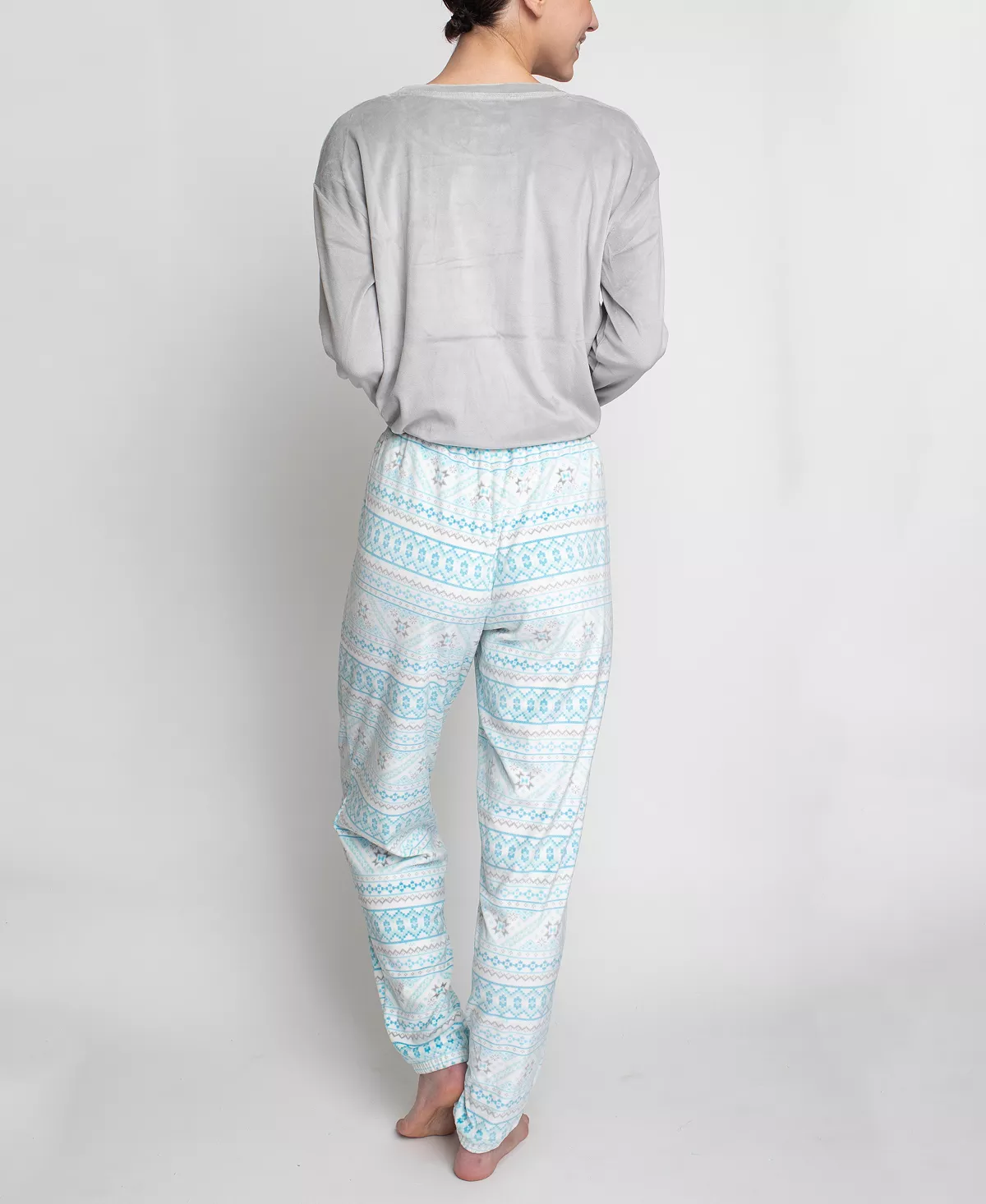 Women's Silky Velour Long Sleeve Top And Jog Style Pant Pajama Set, 2 Piece GOODNIGHT KISS Women's Silky Velour Long Sleeve Top And Jog Style Pant Pajama Set, 2 Piece -B.TEMPT’D Shop