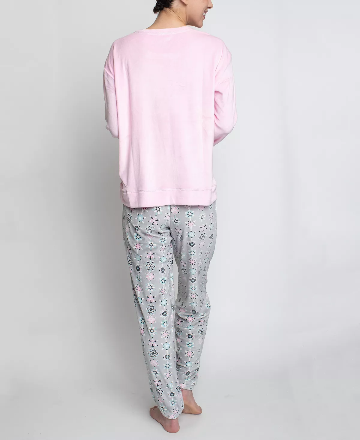 Women's Silky Velour Long Sleeve Top And Jog Style Pant Pajama Set, 2 Piece GOODNIGHT KISS Women's Silky Velour Long Sleeve Top And Jog Style Pant Pajama Set, 2 Piece -B.TEMPT’D Shop