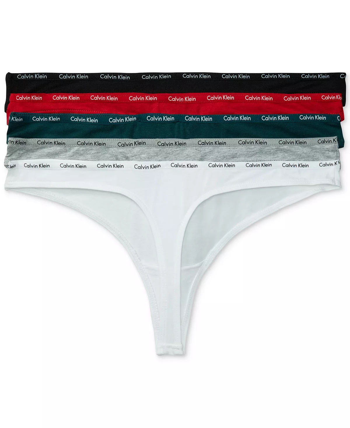 Women's Signature Logo 5-Pk. Thong Underwear QD3712 Calvin Klein Women's Signature Logo 5-Pk. Thong Underwear QD3712 -B.TEMPT’D Shop