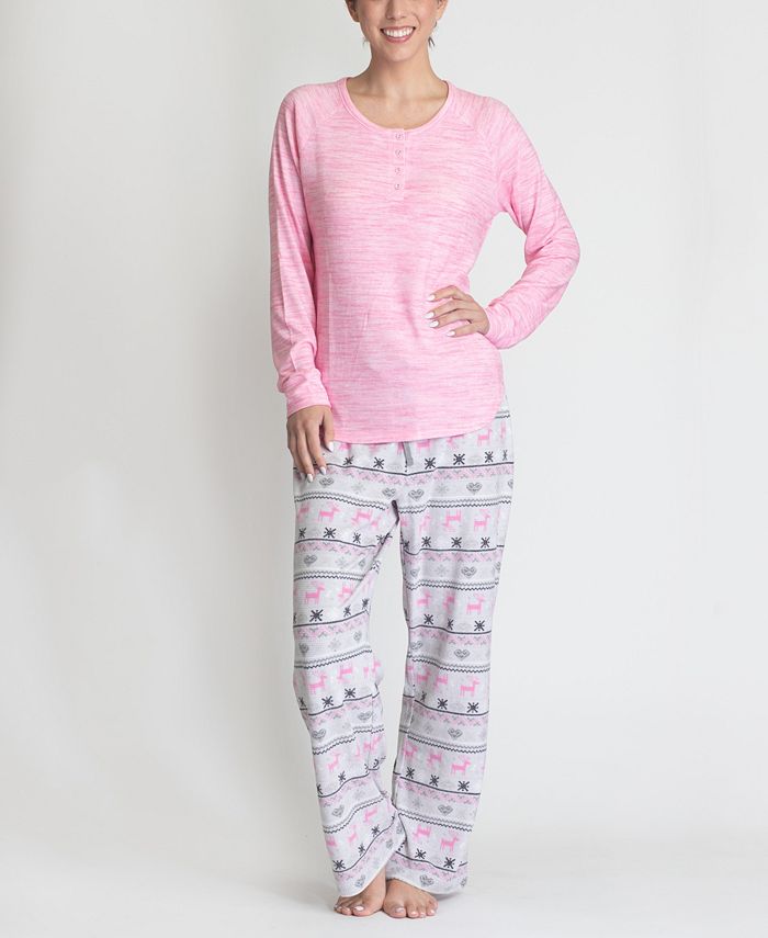 Women's Cozy Sleep And Lounge Set, 2 Piece Muk Luks Women's Cozy Sleep And Lounge Set, 2 Piece -B.TEMPT’D Shop