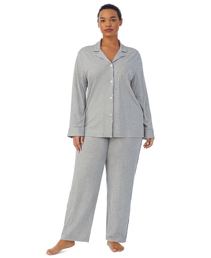 Plus Size Long Sleeve And Pant Matching Pajama Set Lauren Ralph Lauren Plus Size Long Sleeve And Pant Matching Pajama Set -B.TEMPT’D Shop